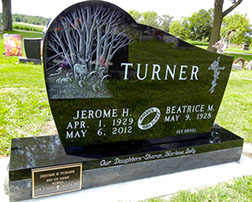 Hand Etched Granite Memorial by Twin City Monument Works in Neenah, Wisconsin